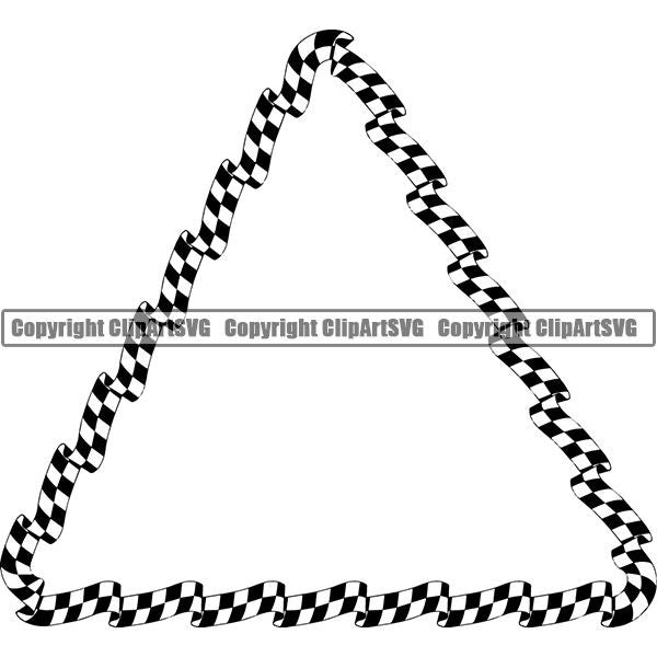 Sports Car Motorcycle Run Running Bike Race Racing Racer Race Design Element Frame Border Checkerboard Checkered Checker Wavy Triangle ClipArt SVG