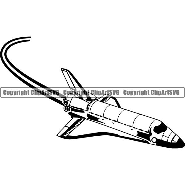Astronaut Outer Space Shuttle Sci-Fi Science Fiction ClipArt SVG