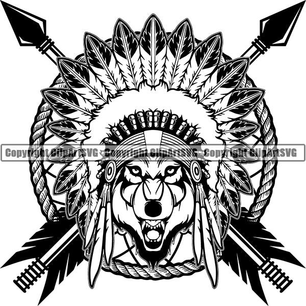 Native American Indian Logo ClipArt SVG