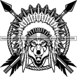 Native American Indian Logo ClipArt SVG