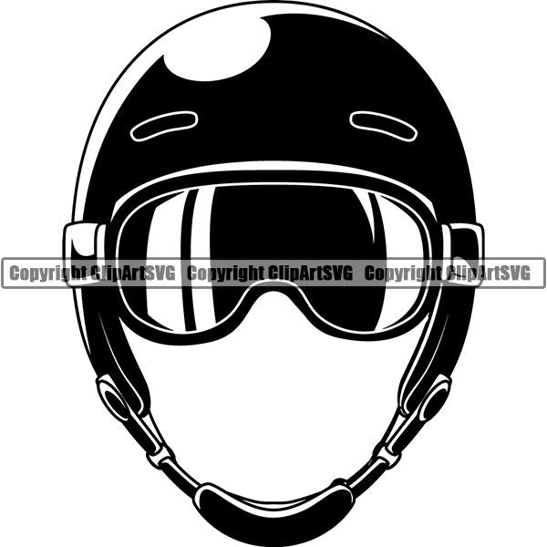 Sports Snowboarding Snowboard Skiing Ski Helmet Googles ClipArt SVG
