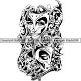 Skull Skeleton Mask Smile Now Cry Later Now Tattoo Tat ClipArt SVG