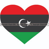 Country Flag Heart Libya ClipArt SVG