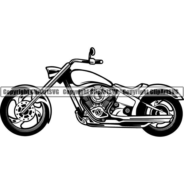Motorcycle Bike Chopper ClipArt SVG