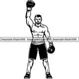 Sports Boxing Boxer MMA Fighter ClipArt SVG