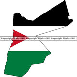 Country Flag Map Jordan ClipArt SVG