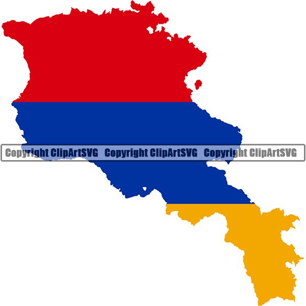 Country Flag Map Armenia ClipArt SVG
