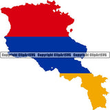 Country Flag Map Armenia ClipArt SVG