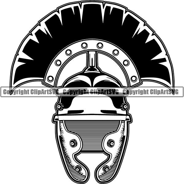 Spartan Warrior Gladiator Mask Helmet ClipArt SVG