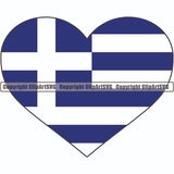 Country Flag Heart Greece ClipArt SVG