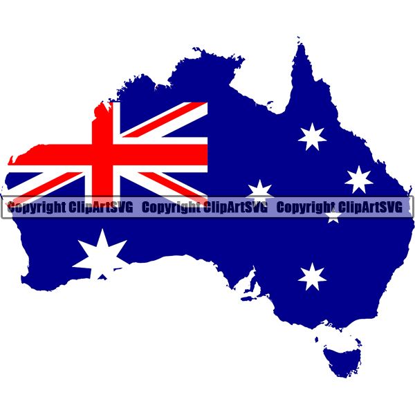 Country Flag Map Australia ClipArt SVG