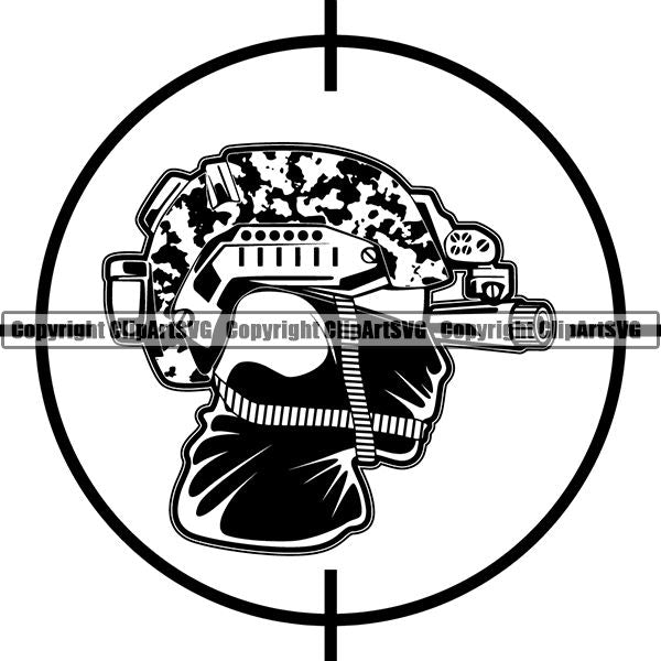 Military Weapon Soldier Night Vision ClipArt SVG