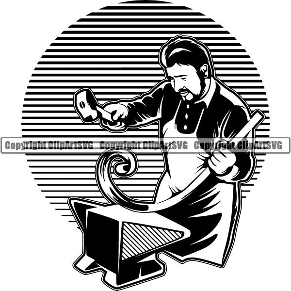 Blacksmith Metalwork Metal Forge Weld Welder Welding ClipArt SVG