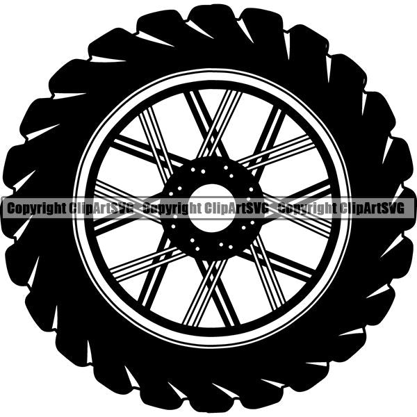 Sports Car Racing Tire ClipArt SVG