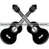 Music Musical Instrument Instrument Guitar Logo 3 ClipArt SVG