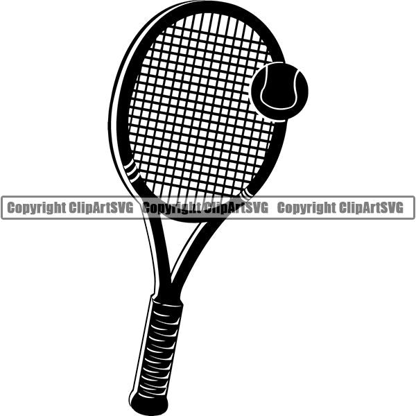 Sports Game Tennis Racket ClipArt SVG