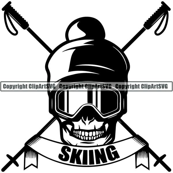 Sports Skiing Ski Snowboarding Snowboard ClipArt SVG