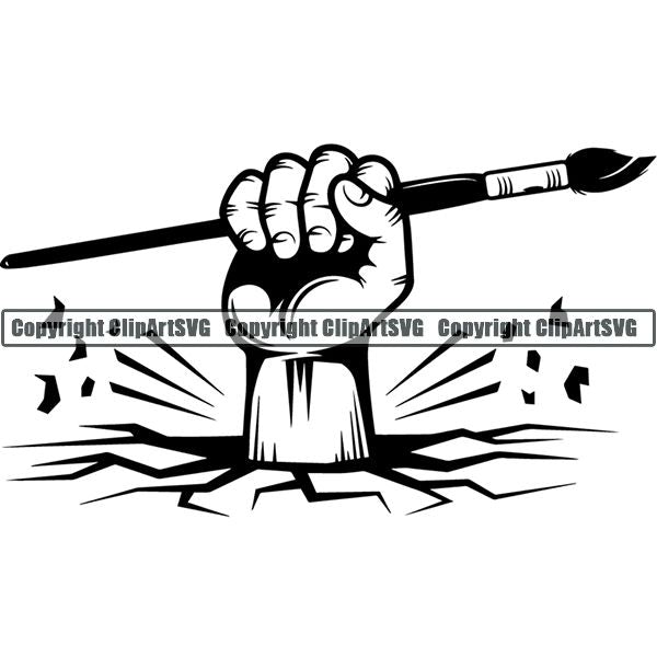 Painting Painter Artist Art Paintbrush Canvas Logo ClipArt SVG
