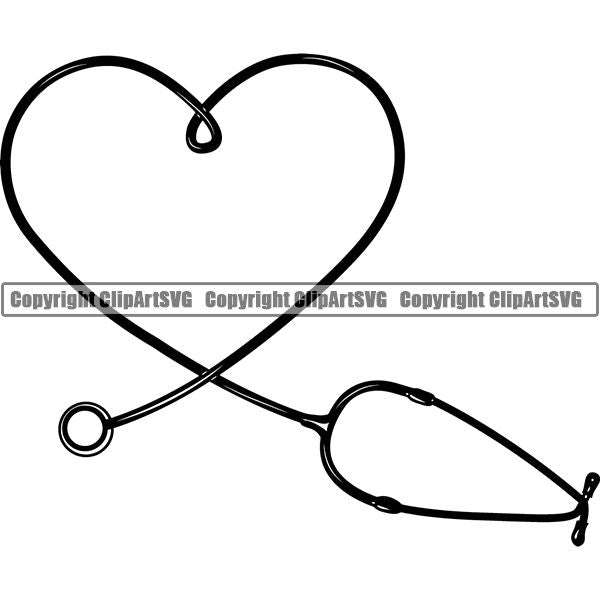 Medical Doctor Nurse Hospital Stethoscope ClipArt SVG