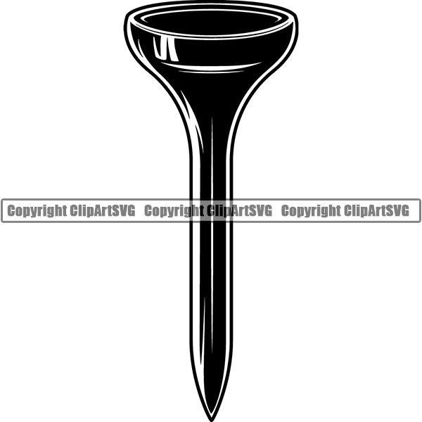 Sports Game Golf Tee ClipArt SVG