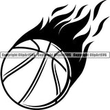 Sports Game Basketball Fire ClipArt SVG