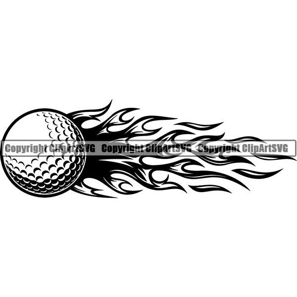 Sports Game Golf Fire ClipArt SVG