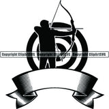 Sports Game archery logo ClipArt SVG