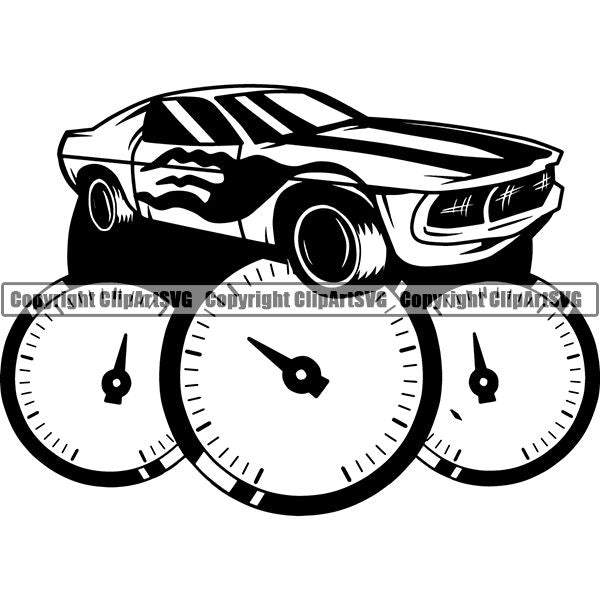 Sports Car Racing Logo ClipArt SVG