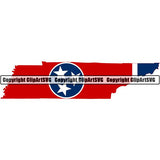 State Flag Map Tennessee ClipArt SVG