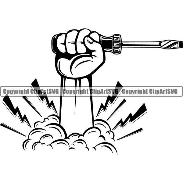 Mechanic Repair Shop Garage Screwdriver Regular ClipArt SVG