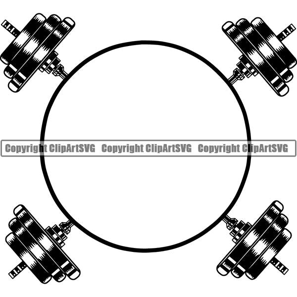 Gym Sports Bodybuilding Fitness Muscle Logo ClipArt SVG