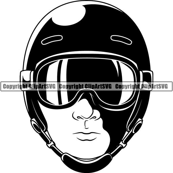 Sports Snowboarding Snowboard Skiing Ski Head ClipArt SVG
