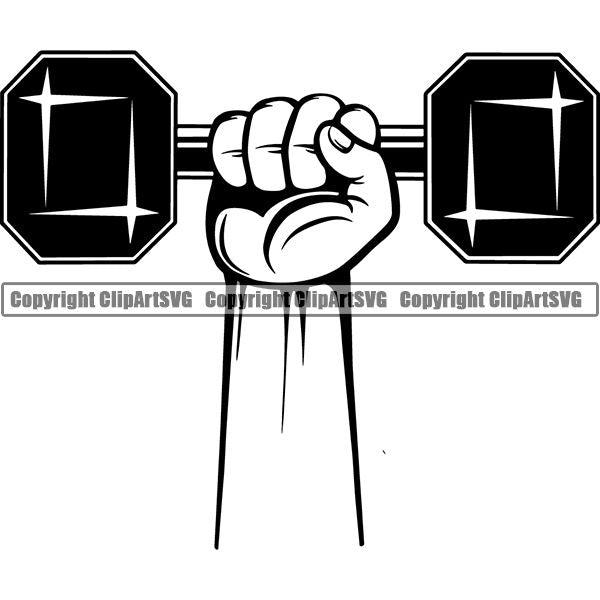 Gym Sports Bodybuilding Fitness Muscle Dumbell ClipArt SVG