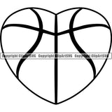 Sports Game Basketball Heart ClipArt SVG