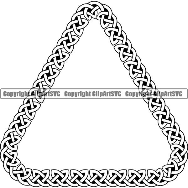 Viking Celtic Frame Border Design Element Triangle ClipArt SVG