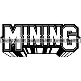 Mining Mine Miner Text ClipArt SVG