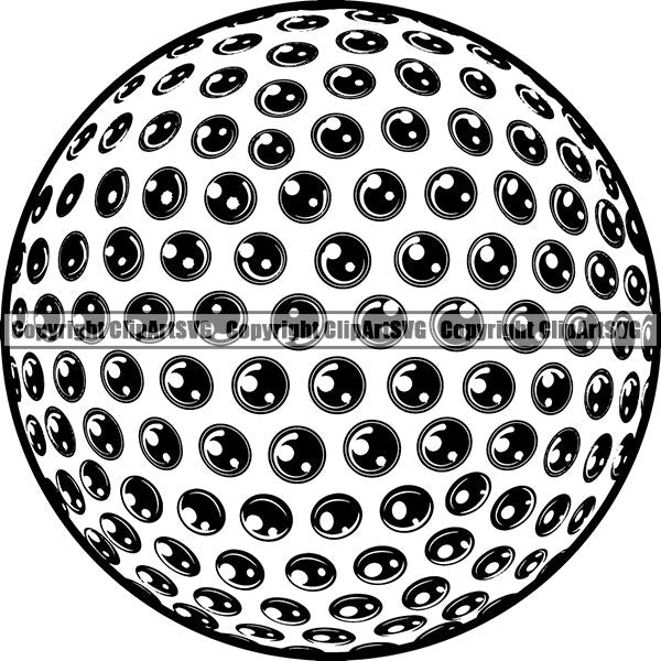 Sports Game Golf Ball Tee ClipArt SVG