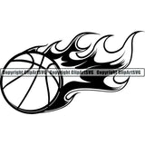 Sports Game Basketball Flame Ball ClipArt SVG