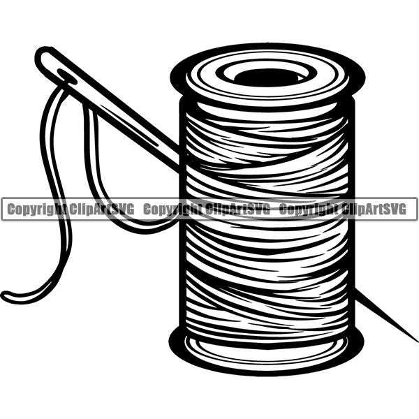 Tailor Seamstress Alterations Thread Needle ClipArt SVG