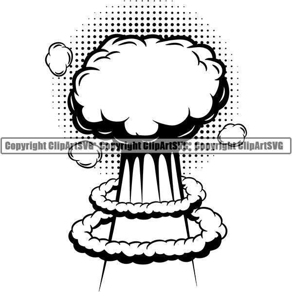 Military Weapon Element Explosion ClipArt SVG