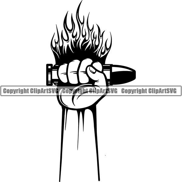 Military Weapon Gun Bullet ClipArt SVG