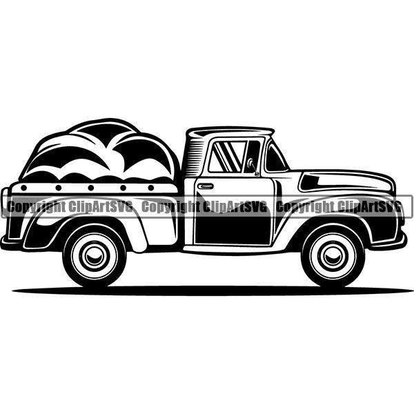 Farming Farmer Farm Organic Truck ClipArt SVG