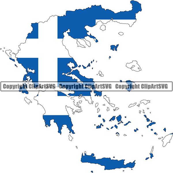 Country Flag Map Greece ClipArt SVG