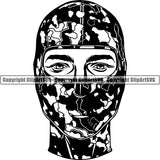 Military Weapon Soldier Camouflage Camo Mask ClipArt SVG