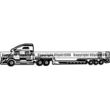 Truck Driver Trucking Trucker Driving Transportation Semi Flatbed Tractor Trailer ClipArt SVG