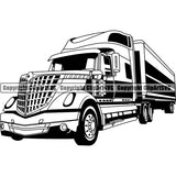 Truck Driver Trucking Trucker Driving Transportation Semi Tractor Trailer Logo ClipArt SVG