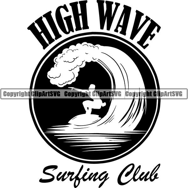 Sports Surfing Surf Logo ClipArt SVG