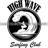 Sports Surfing Surf Logo ClipArt SVG