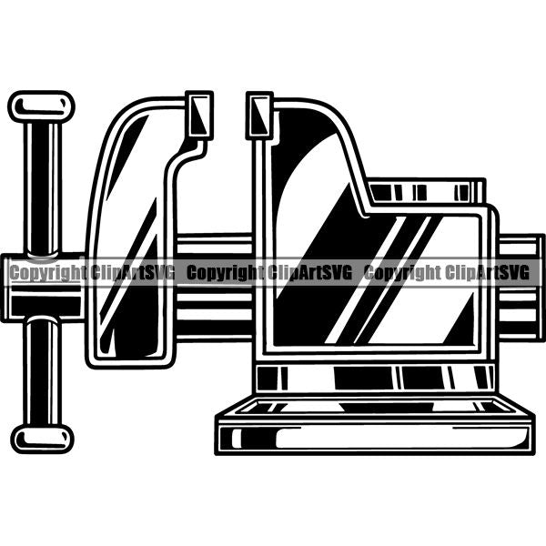 Mechanic Repair Shop Garage Tool Vice 6tg6  ClipArt SVG