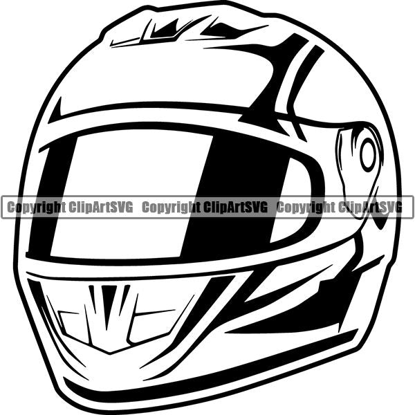 Motorcycle Sports Racing Helmet ClipArt SVG